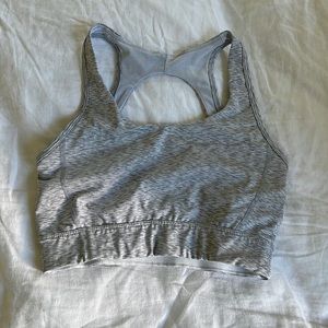 Open back work out bra